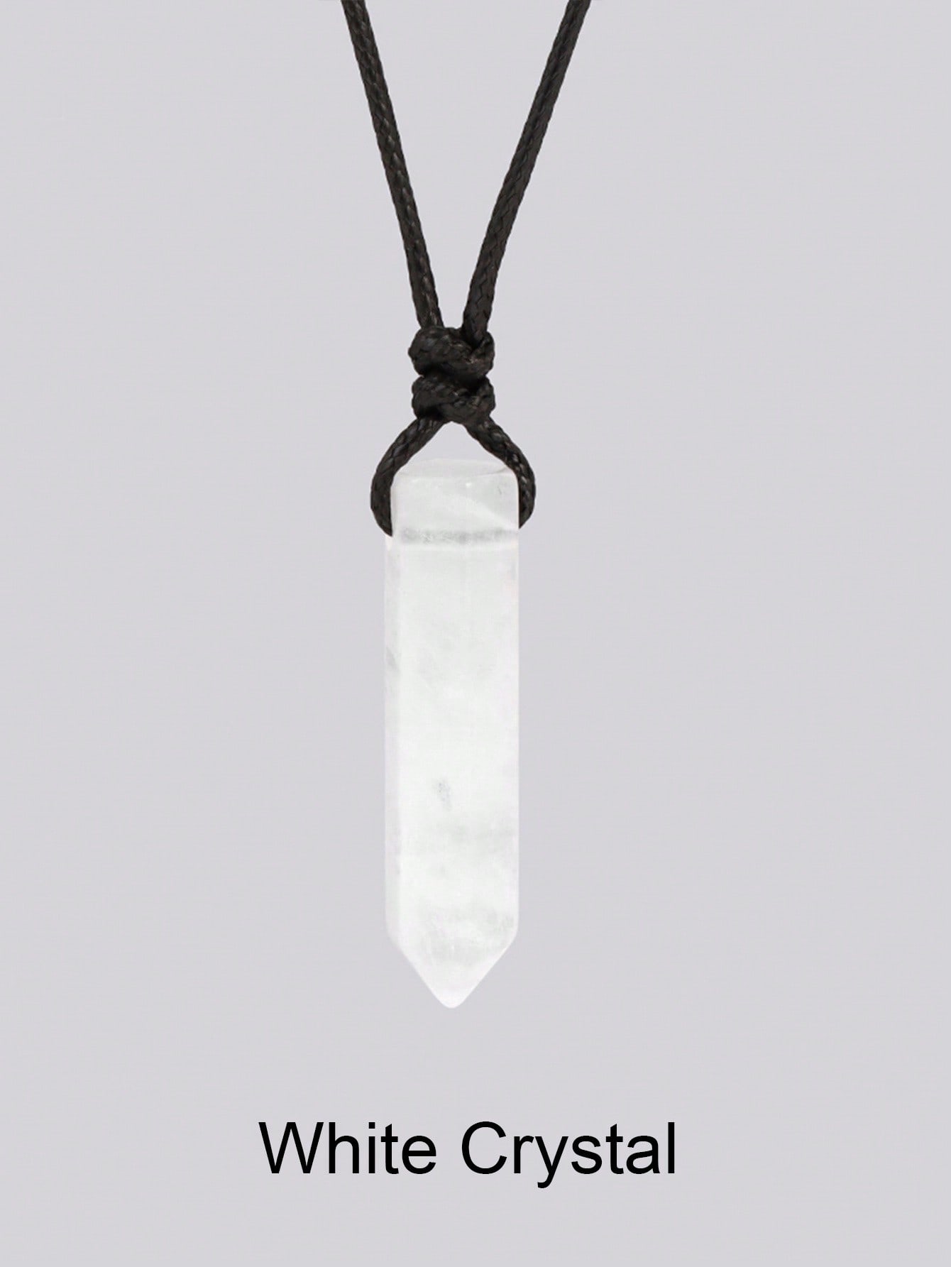 Men’s Natural Stone Crystal Pendant Necklace – Hexagonal Healing Point