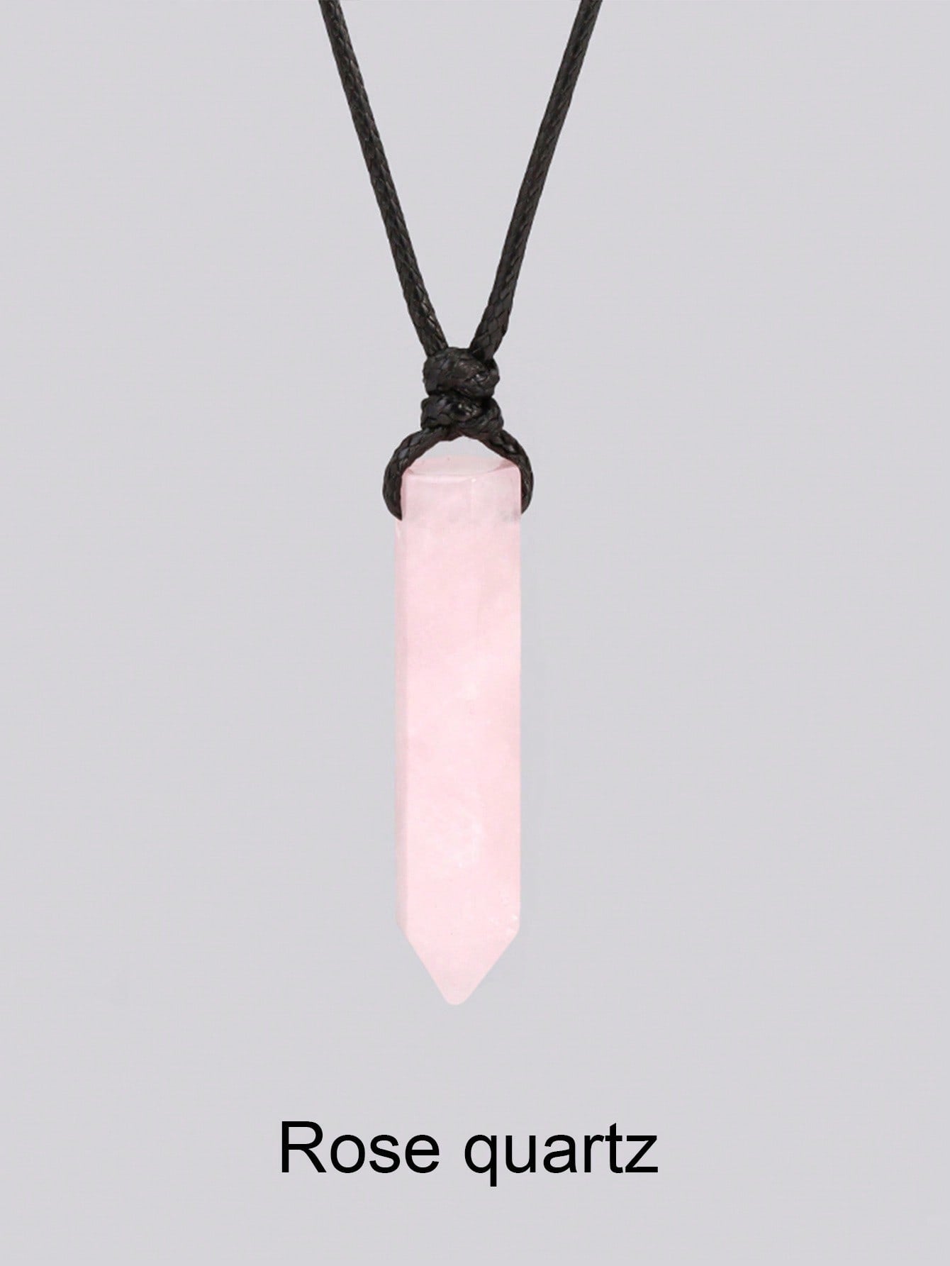 Men’s Natural Stone Crystal Pendant Necklace – Hexagonal Healing Point