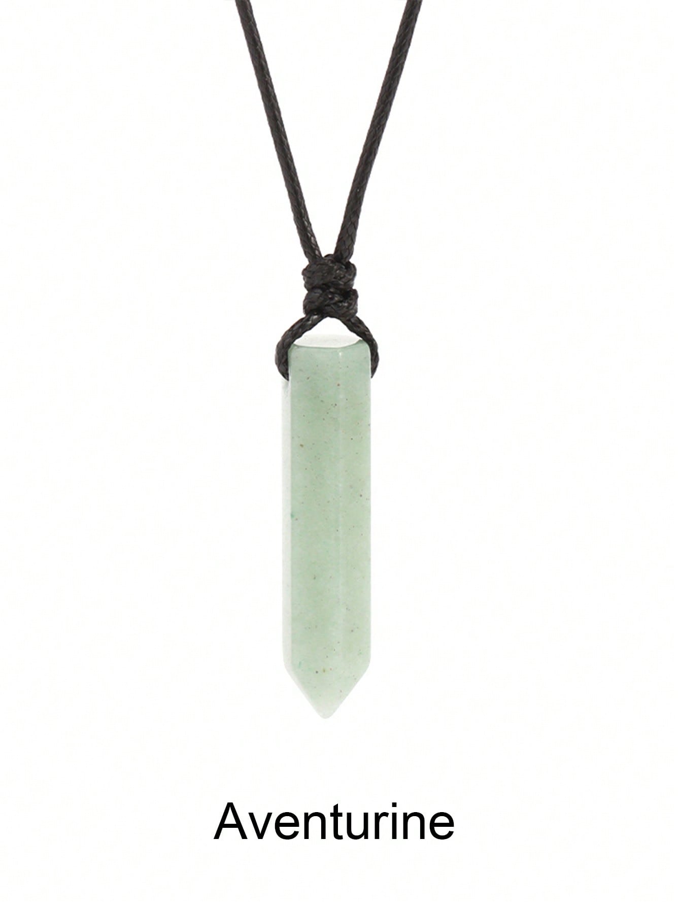 Men’s Natural Stone Crystal Pendant Necklace – Hexagonal Healing Point
