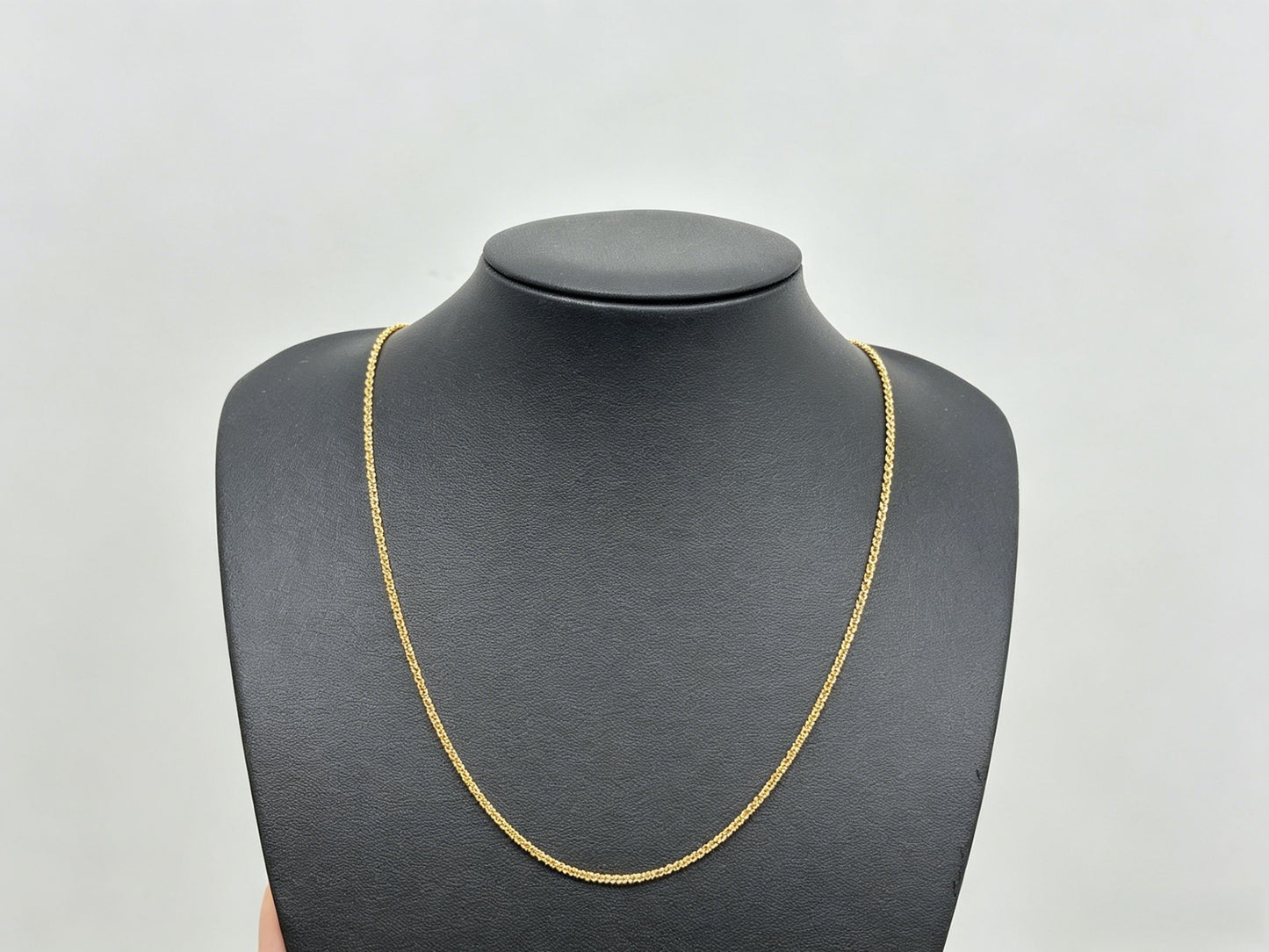 18K Gold Plated Beveled Square Bead Chain Necklace | 50cm Minimalist Geometric Layering Chain