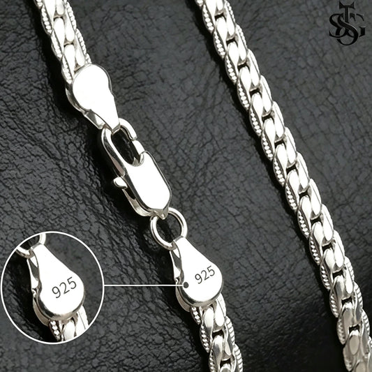 925 Sterling Silver Figaro Chain Necklace - clasp detail