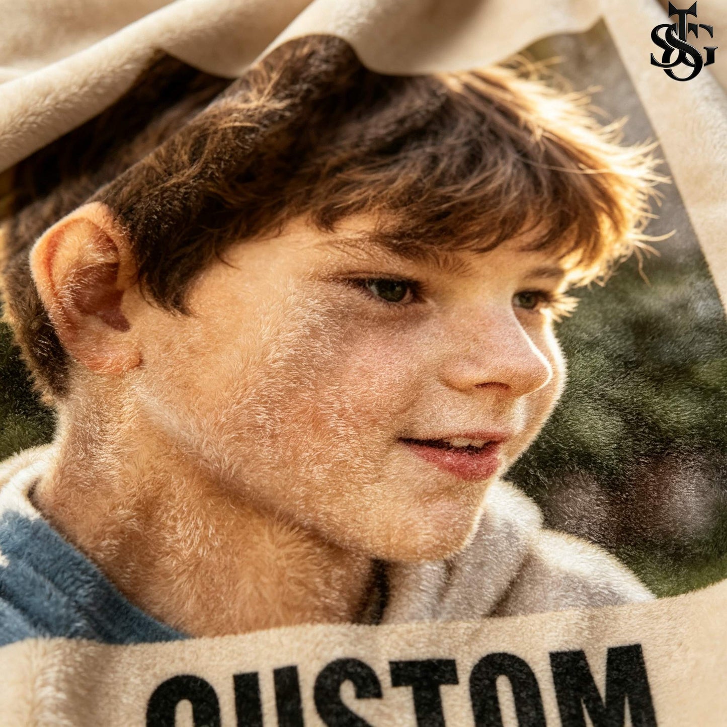 Custom Photo Blanket – Personalized Flannel Throw with Your Photo & Text