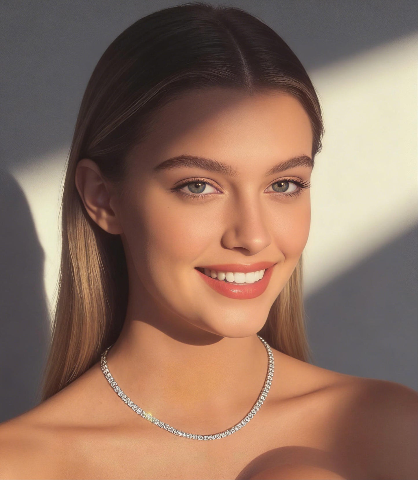 Dainty CZ Tennis Choker Necklace for Women | Iced Out Cubic Zirconia Silver Necklace