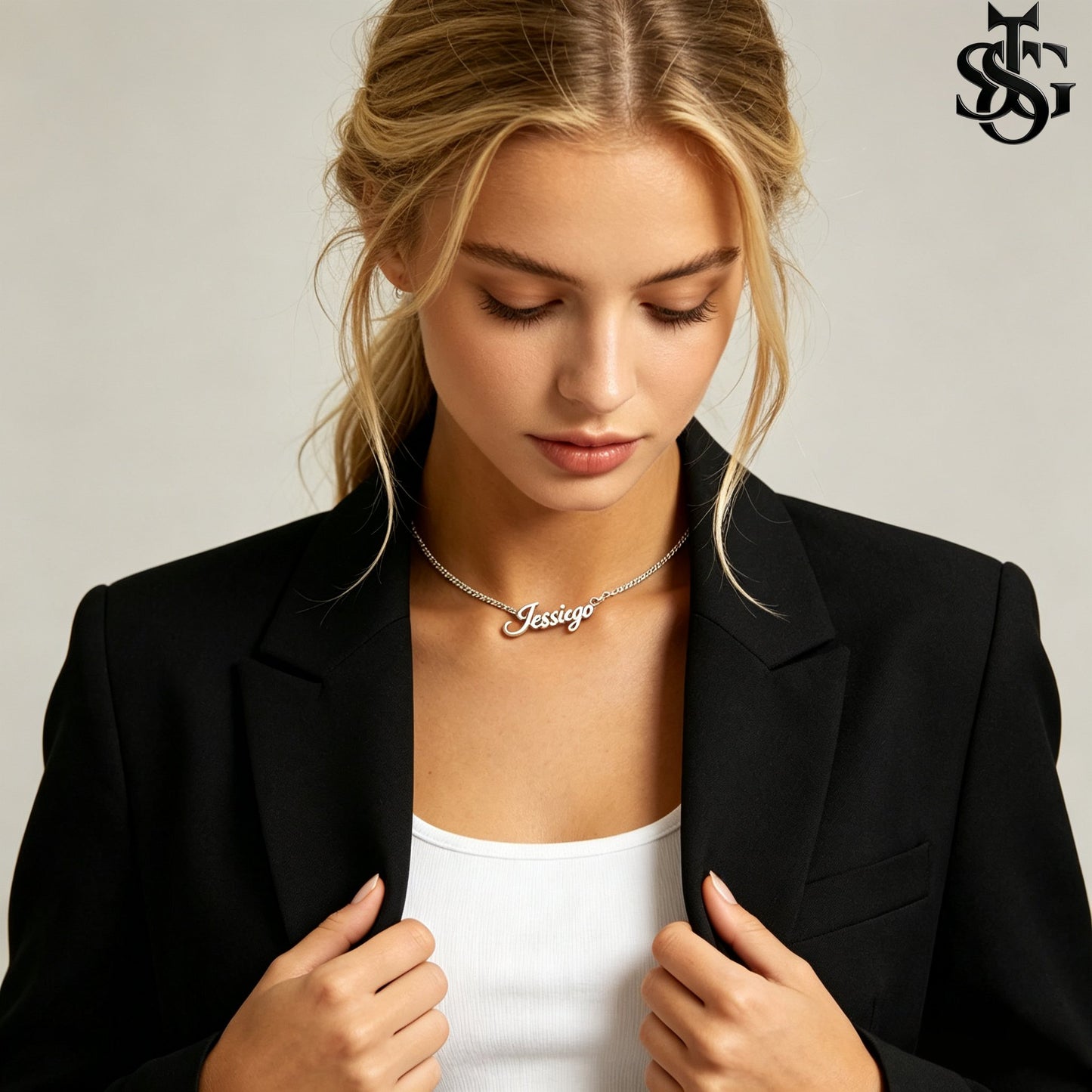 Custom Name Necklace for Women – 18K Gold Plated Personalized Script Necklace with Heart
