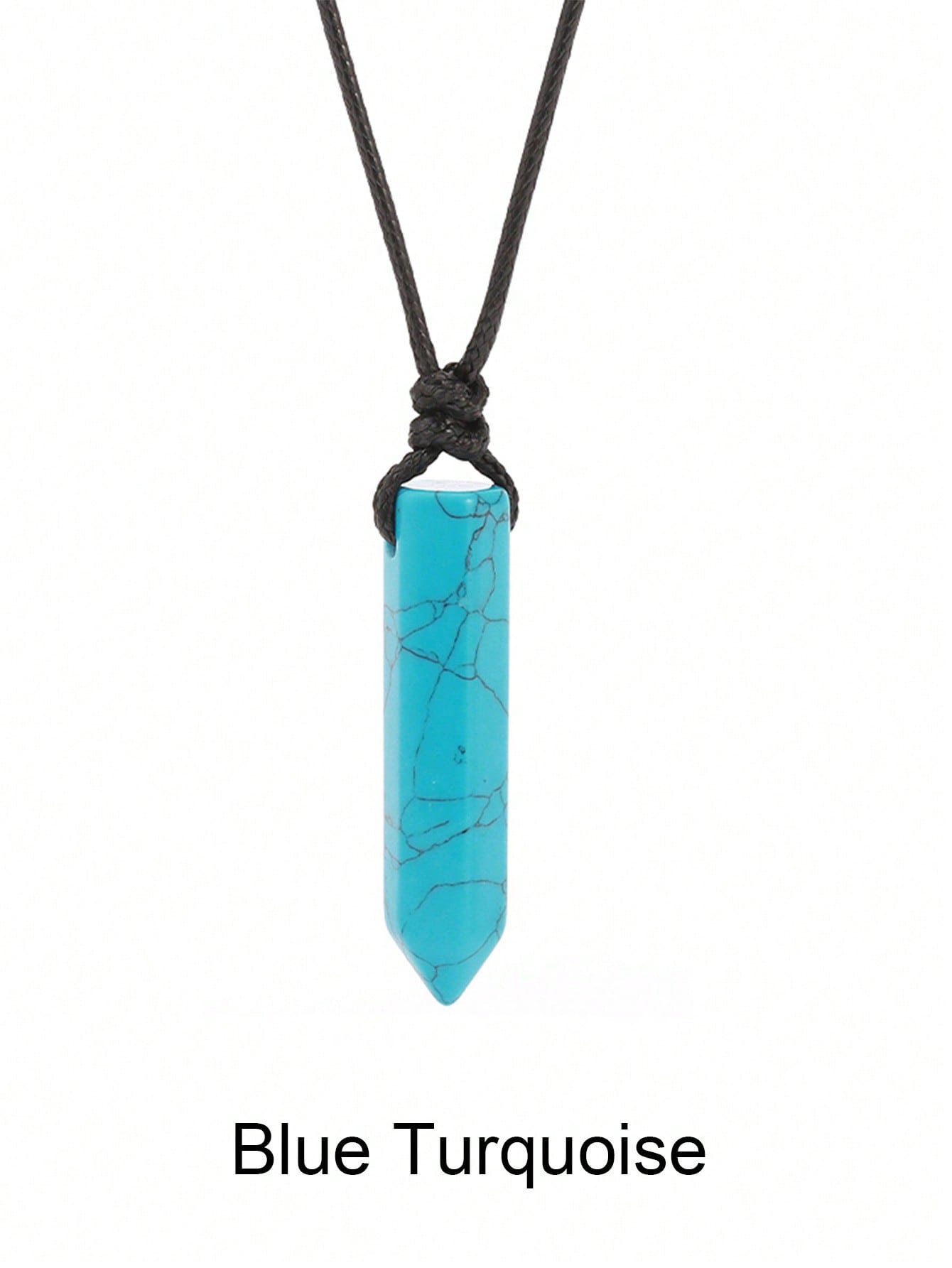 Men's Hexagonal Natural Stone Pendant Necklace
