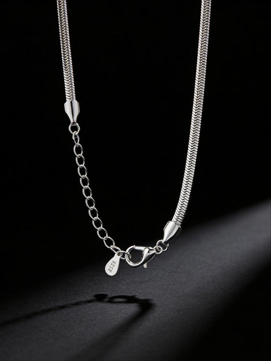 Waterproof Flat Snake Chain Necklace – Stainless Steel