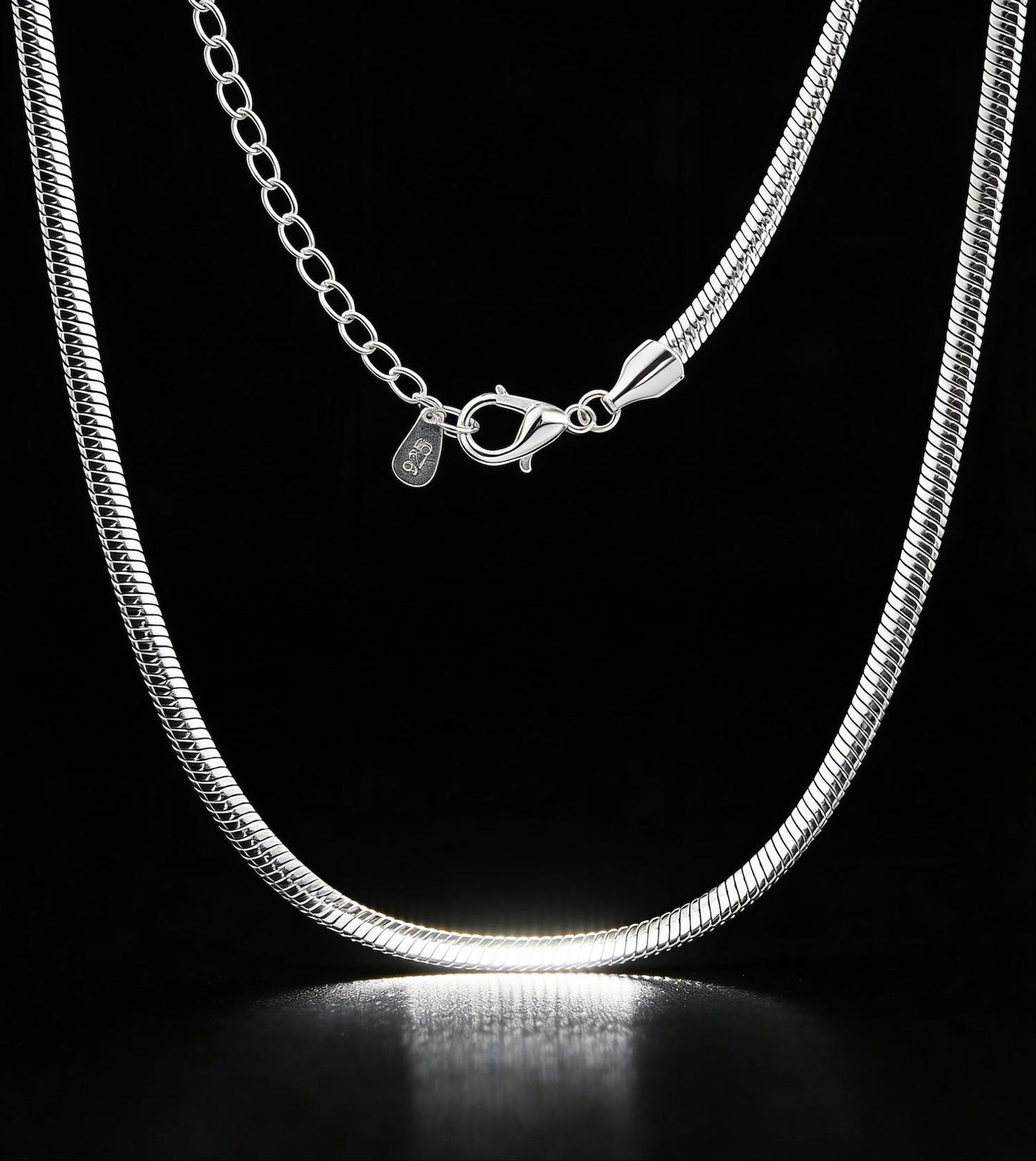 Waterproof Flat Snake Chain Necklace – Stainless Steel