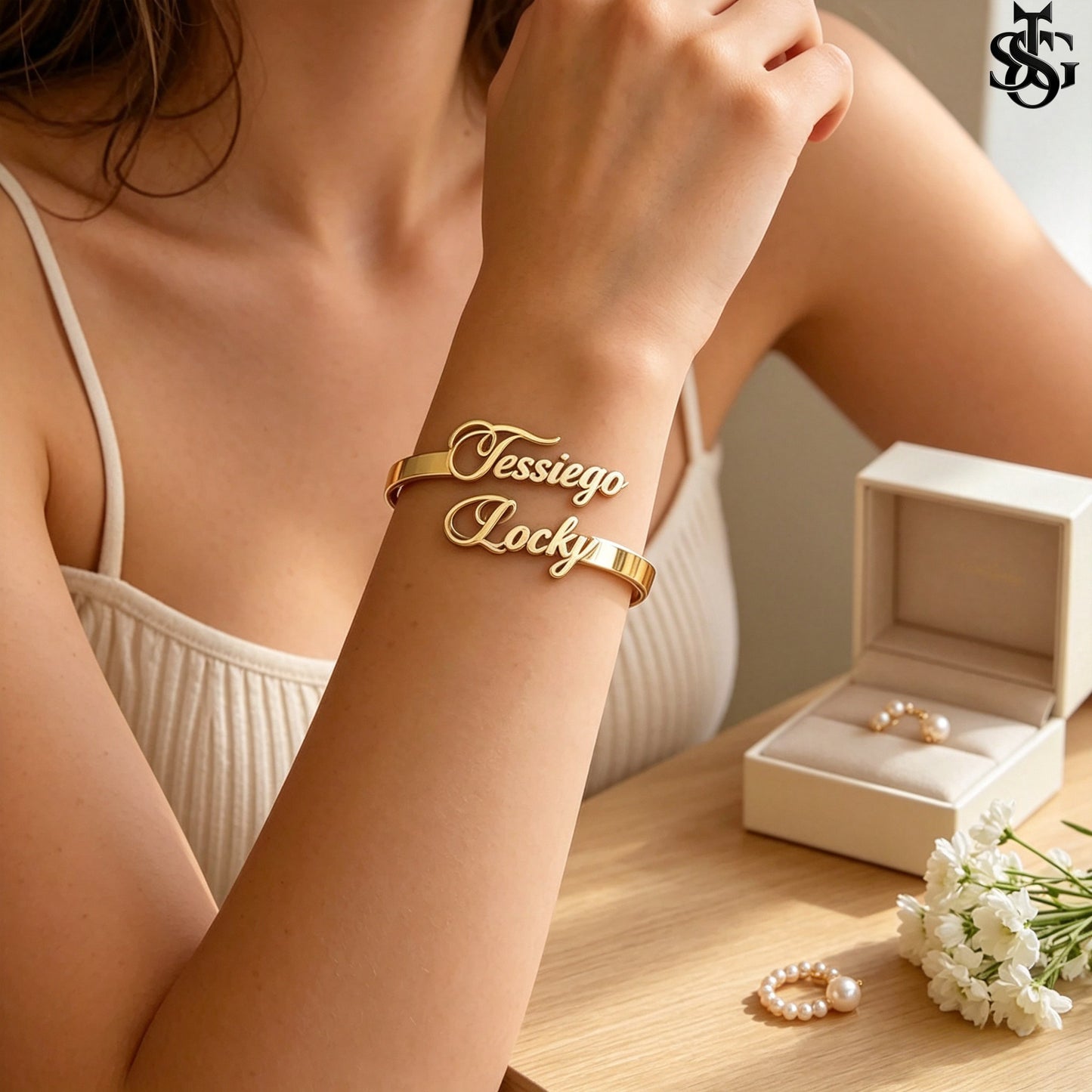 Personalized Name Bangle Bracelet – Custom Cuff Bracelet